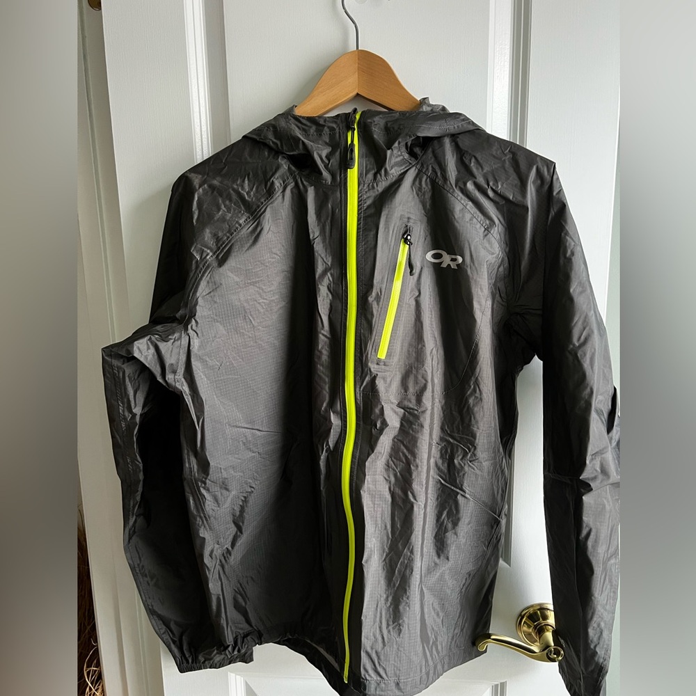 Outdoor Research Helium II Rain Jacket Men’s Small Gray Lightweight Packable - Picture 2 of 14